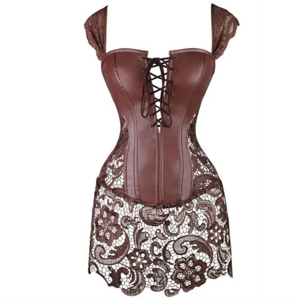 Brown steam punk corset - Picture 7 of 8